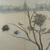 Cosmic Landscape Encaustic and graphite on panel 36