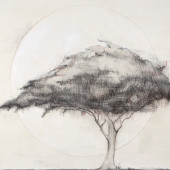 Enlightened Encaustic and graphite on panel 18