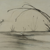 Pond Encaustic and graphite on panel 11