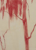 Red Winter Encaustic and conte on panel 6