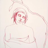 The Dream (Youth with Closed Eyes) Conte on vellum 25