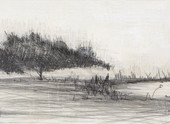 White Lake Encaustic and graphite on panel 6