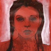 Youth in Red Etching and gouache on velum 7